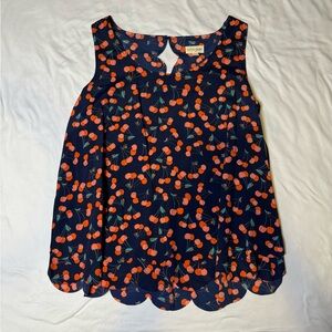Maison Jules Blue Cherry Top Size Large